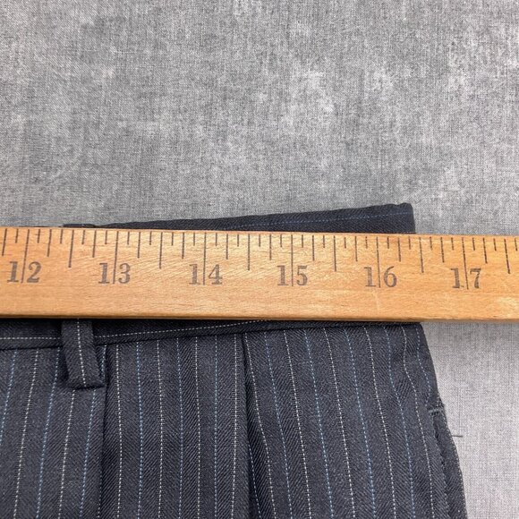 Jos A Bank Suit Men 40S/32Wx28L Gray Blue Pinstripe Signature Gordon Cuff Wool - Picture 13 of 16